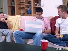 Черные, Минет, Европейки, Сперма на лице, Затыкание рта, Мамочка, Короткая стрижка, Тату