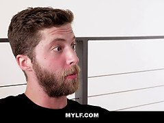 Cougar - mature blonda mylf gets sperm on her monster tits