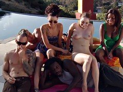 Tatiana Kush outdoors in amateur group fucked