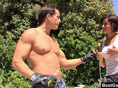 Бикини, Минет, Сперма на лице, Спортзал