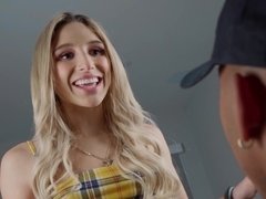 Blonde minx Abella Danger enjoys riding BBC