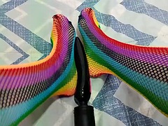 Leie, Grosser schwanz, Schwarz, Fußfetisch, Lingerie, Nylon, Dürr, Strümpfe