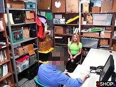 Hinterzimmer, Blondine, Blasen, Hardcore, Büro, Polizei, Realität, Uniform