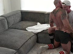 Anal, Ass licking, Daddy, Gay, Hairy, Mature, Skinny, Tattoo