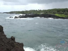 Playa, Negro, Mamada, Morena, Coche, Novia, Pov, Coño