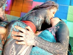 Culo, Beso negro, Penetracion con dedos, Abierta, Coño, Tatuaje, Juguetes