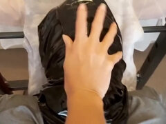 Facesitting And Smothering With Latex Leggings! With Hand Over Mouth And Panty Gag Humiliation!