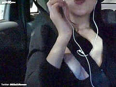 Coche, Masturbación, Al aire libre, Público, Español