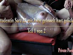 ボンデージ, ドイツ人, Hd, 生徒, 三人, 拘束