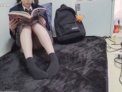 アジア人, 浴室, 美人, フェラチオ, 中出し, スカート, ティーン, ユニフォーム