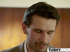 Aus dem arsch in den mund, Blasen, Braunhaarige, Schwanz, Hundestellung, Lecken, Lingerie, Muschi