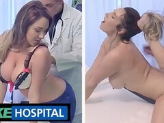 Grosser arsch, Blondine, Blasen, Spermaladung, Arzt, Hundestellung, Hd, Büro