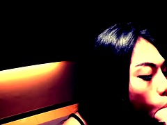 Tiny Asian amateur teen ladyboy gives blowjob and anal fuck in bondage