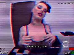 美女, デカパイ, フェラチオ, 茶髪の, ハメ撮り, オッパイの