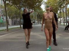 Anal, Sucer une bite, Bondage, Domination, Femelle, Public, Punition, Esclave