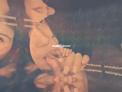 Grosser schwanz, Grosse titten, Blasen, Braunhaarige, Spermaladung, Handjob, Hd