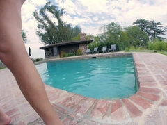 Chica, Lesbiana, Lamidas, Piscina, Coño