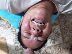 Valkyrieandluigy Takes a Huge Facial - Cum Covered Face & Swallowing Loads