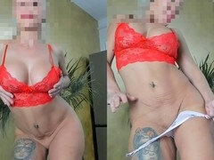 Arsch, Grosser arsch, Blondine, Absätze, Riesig, Milf, Strümpfe, Titten
