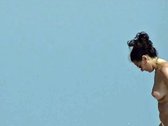 Amateur, Chica, Playa, Al aire libre, Público, Voyeur
