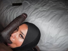 Arabe, Sucer une bite, Interracial, Léchez, Lingerie, Chatte, Jarretelles