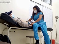 Naughty doctor seduces her patient into making amateur porn during a consultation