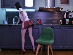 美女, 茶髪の, ズームショット, 指いじり, オナニー, 女子高生, 一人, ティーン