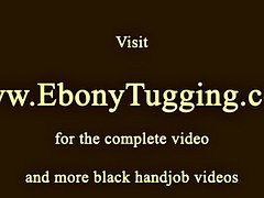Ebony babe jacking off dick pov