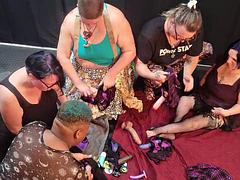 Lesbian Dildo Orgy with Friends and Straps