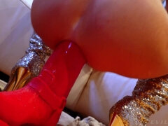 Rubia, Botas, Consolador, Extremo, Pervertido, Solo, Calientapollas, Juguetes