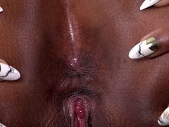 素人, 黒人, 指いじり, オーガズム, 剃毛, 一人, おもちゃ, バイブレーター