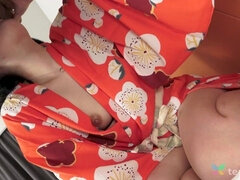 Asiatisch, Schönheit, Blasen, Braunhaarige, Süss, Japanische massage, Zierlich, Titten
