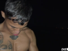 Muscle Latino boy Lucian Reed shows off his hot body