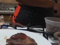 Nana, Gros cul, Plantureuse, Nourriture, Cuisine, Fille latino, Solo, Nénés