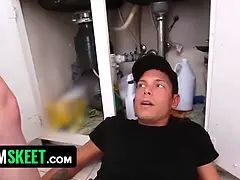 Blond, Sperma, Sperma shot, Hd, Keuken, Monster, Schreeuwen, Geschoren