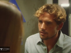 浴室, フェラチオ, 茶髪の, 顔射, 下着, 淫乱熟女, 公共, オッパイの