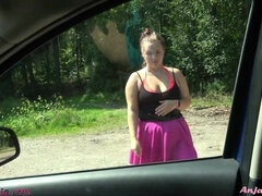 Culo grande, Tetas grandes, Mamada, Tetona, Coche, Condón, Al aire libre, Pov