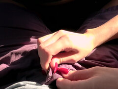 Amerikaans, Pijpbeurt, Bruinharig, Auto, Sperma shot, Masturbatie, Doordringend, Kut duiken