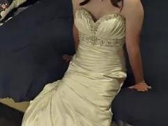 Novia, Fetiche, Gay, Lencería, Masturbación, Satén, Solo, Boda