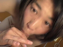 Pijpbeurt, Bruinharig, Sperma shot, Erotisch, Handbeurt, Hd, Gezichtspunt, Vrouw