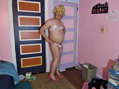 Girl in panties posing for penis