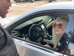 Blonde t-girl gets gangbanged by black guys