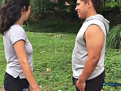 I Find a Cute Latina Working Out and I Invite Her to Fuck