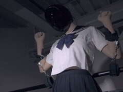 Aziatisch, Bondage discipline sadomasochisme, Gebondenheid, Masker, Panty, Schoolmeisje, Uniformpje