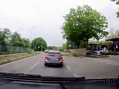 Leanne Lace gets caught stealing a car and gets punished by a police officer