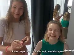 18 jaar, Enthousiasteling, Blond, Sperma in gezicht, Groep, Naakt, Kut duiken, Trio
