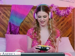 アメリカ人, チン, 彼女, 毛深い, なめる, ストッキング, オッパイの, ウェブカメラ