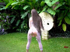SCHOOL TEENIE GETS BACKSIDE TO THROAT PUMMEL AND FACIALIZED OUTDOORS. MIA BANDINI