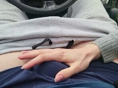 Enthousiasteling, Grote lul, Auto, Stel, Sperma shot, Handbeurt, Openbaar