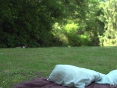 Bruinharig, Sperma shot, Lul, Sperma in gezicht, Buiten, Doordringend